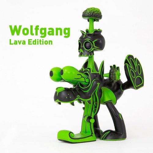Wolfgang Lava Edition figure by Joe Ledbetter, produced by Bigshot Toyworks. Front view.