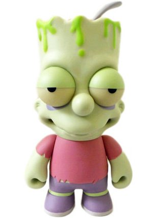 Zombie Bart SDCC 2013 figure by Matt Groening, produced by Kidrobot. Front view.