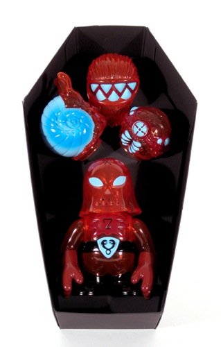 Hood Zombie - Red Coffin Set figure by Brian Flynn, produced by Super7. Packaging.
